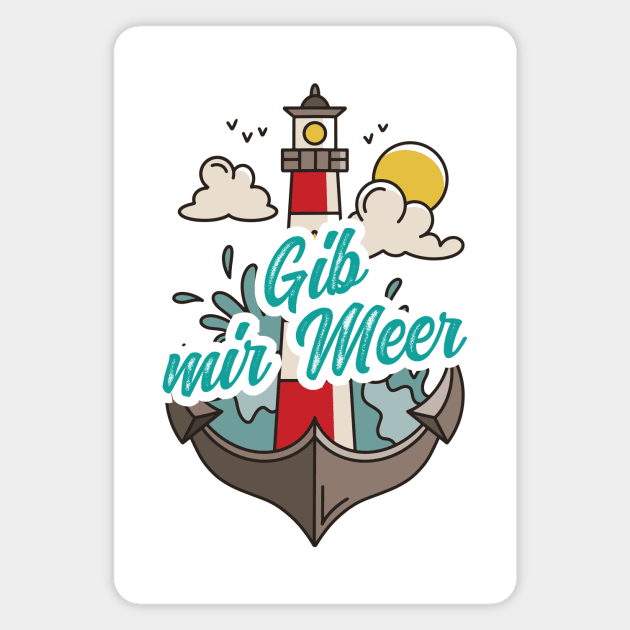 Gib mir Meer Leuchtturm mit Möwen Magnet by star trek fanart and more